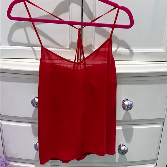Tops - Red Silky Cami